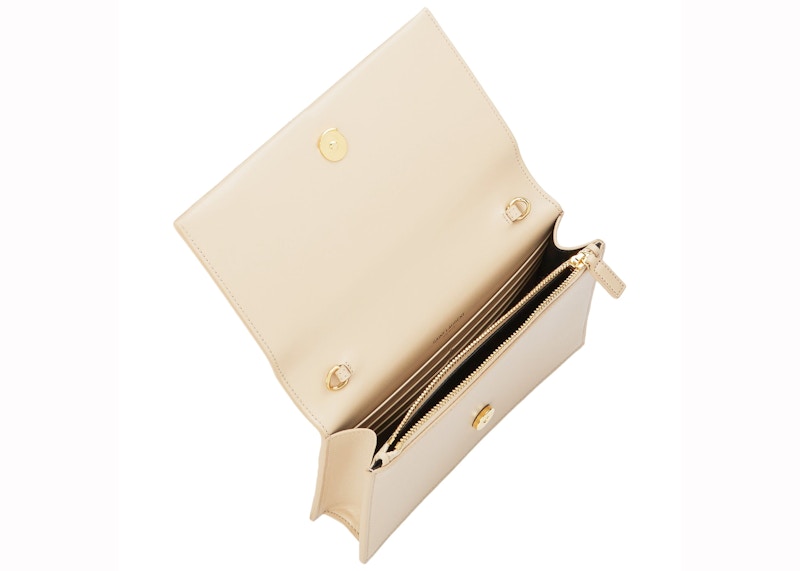 Lookbook Saint Laurent Kate Pequeño en Cuero Liso con Borlas Blanco Roto