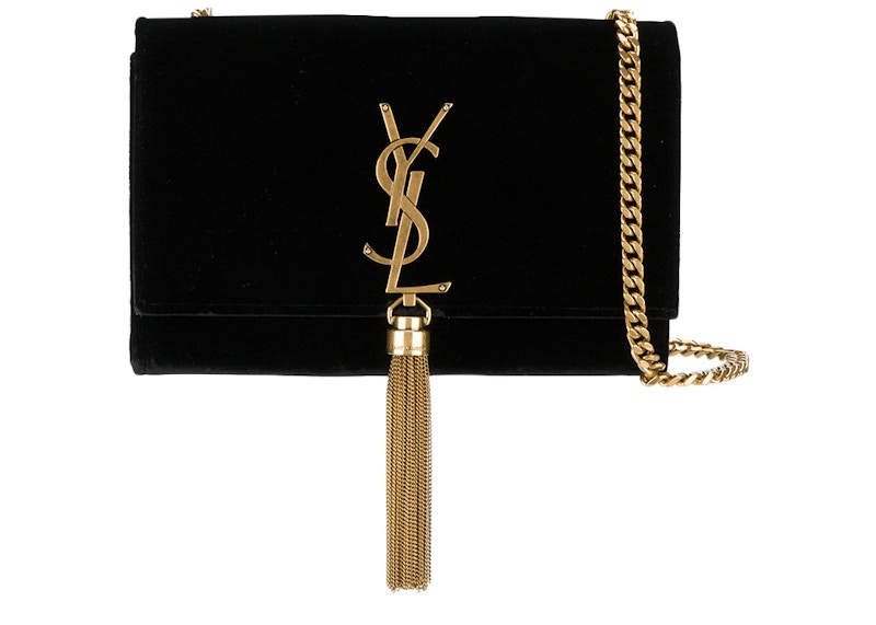 Saint Laurent Kate Tassel Wallet on Chain Tassel Black