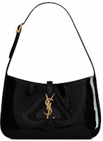 Saint Laurent Le 5 A 7 Hobo Bag In Patent Leather Noir Saint Laurent Le 5 A 7 Hobo Bag In Patent Leather Noir