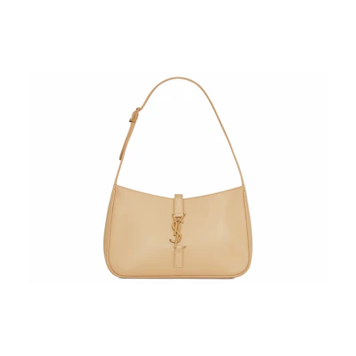 Saint Laurent Le 5 A 7 Hobo Bag In Smooth Leather Ivoire Naturel