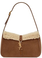 Saint Laurent Le 5 A 7 In Suede And Shearling Brown Saint Laurent Le 5 A 7 In Suede And Shearling Brown