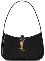 Saint Laurent Le 5 A 7 Mini Hobo Bag In Shiny Leather Black Saint Laurent Le 5 A 7 Mini Hobo Bag In Shiny Leather Black