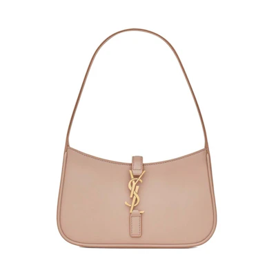 Saint Laurent Le 5 A 7 Mini Hobo Bag In Smooth Leather Rosy Sand