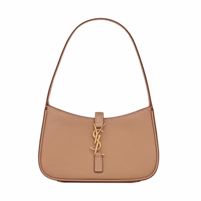 Saint Laurent Le 5 A 7 Mini Hobo Bag In Vegetable-Tanned Leather Brown Gold