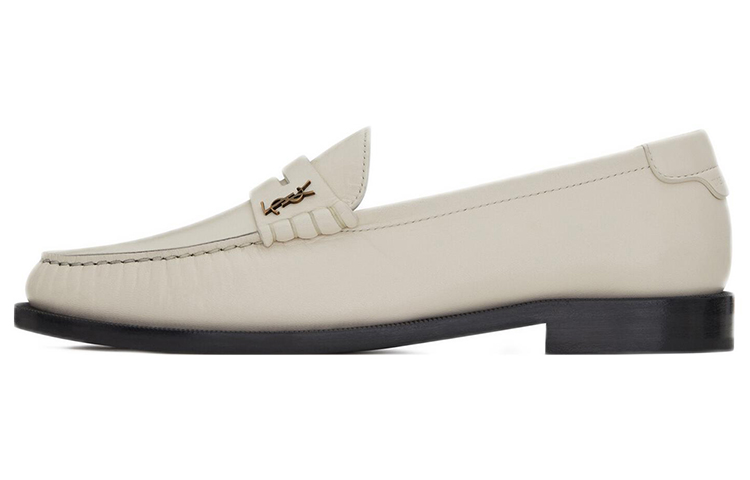 Saint Laurent Le Loafer Penny Slippers 'Pearl' 670231-18RTT-1906