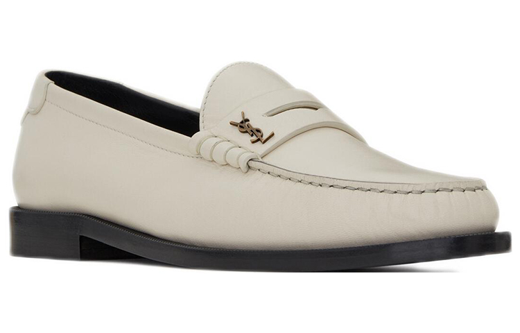 Order Saint Laurent Le Loafer Penny Slippers ''Pearl'' untuk Lelaki. 670231-18RTT-1906