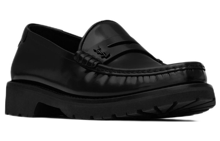 Order 聖羅蘭 Le Loafer 平底懶人鞋「黑色」732650-AO9VV-1000