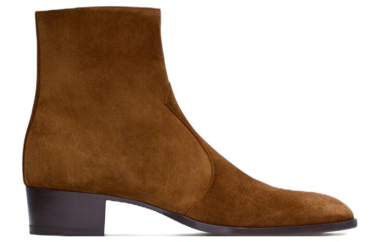 Order Saint Laurent Leather Ankle Boots 'Brown' 7551790LI00