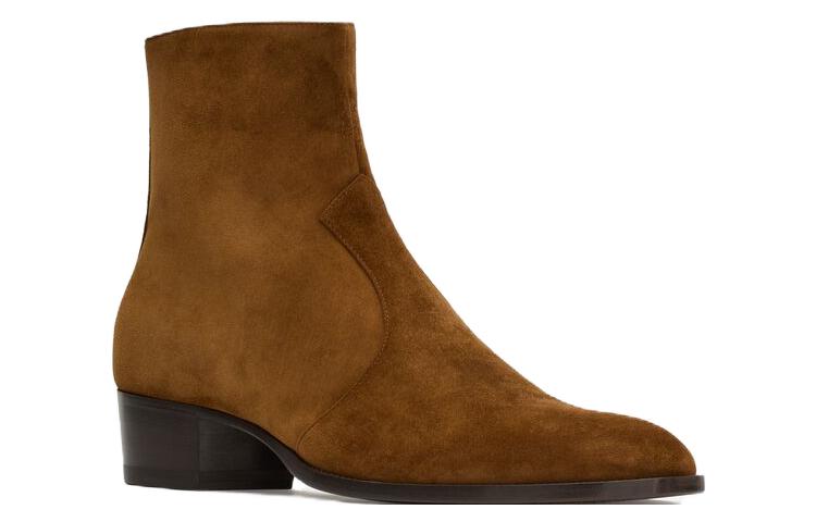 Lookbook Saint Laurent Leather Ankle Boots 'Brown' 7551790LI00