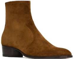 Lookbook Sepatu Boot Kulit Ankle Saint Laurent 'Coklat' 7551790LI00