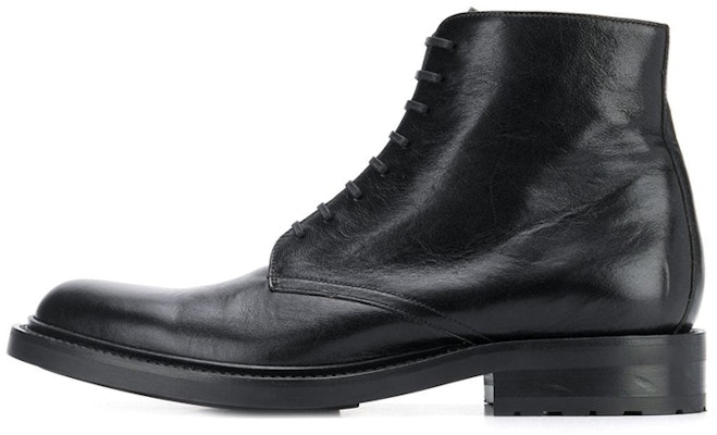 Saint Laurent Leather Lace-Up Ankle Boots 'Black' 58186300E001000 Buy Saint Laurent Leather Lace-Up Ankle Boots 'Black' 58186300E001000