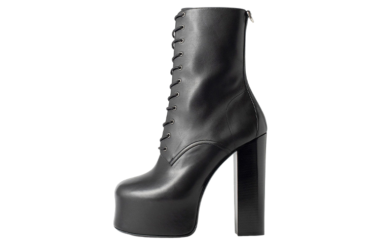 Saint Laurent Leather Lace-Up Ankle Boots 'Black' 6914511Y8001000