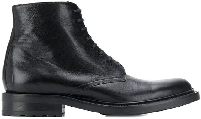 Saint Laurent Leather Lace-Up Ankle Boots 'Black' 58186300E001000 Order Saint Laurent Leather Lace-Up Ankle Boots 'Black' 58186300E001000