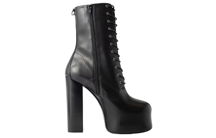 Order Saint Laurent Leather Lace-Up Ankle Boots 'Black' 6914511Y8001000