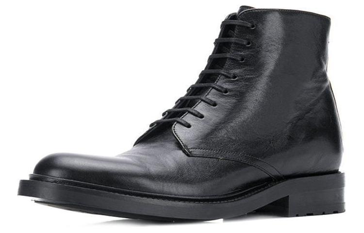 Lookbook Saint Laurent Leather Lace-Up Ankle Boots 'Black' 58186300E001000
