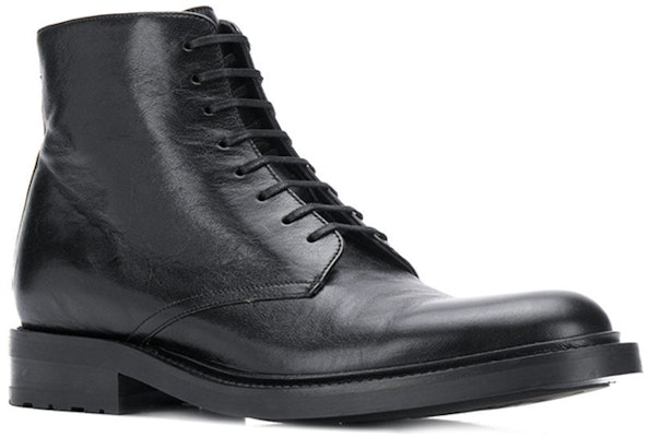 Saint Laurent Leather Lace-Up Ankle Boots 'Black' 58186300E001000 Shop Saint Laurent Leather Lace-Up Ankle Boots 'Black' 58186300E001000