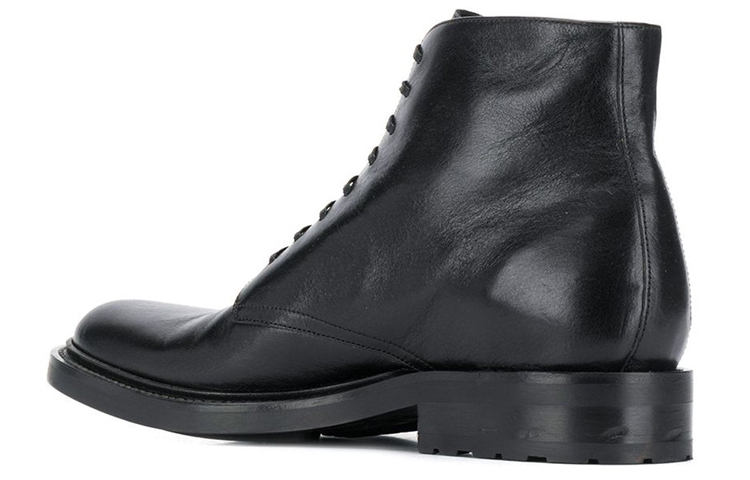 Purchase Saint Laurent Leather Lace-Up Ankle Boots 'Black' 58186300E001000