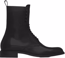 Saint Laurent Leather Lace-Up Round-Toe Ankle Boots 'Black' 731710AABKM1000 Saint Laurent Leather Lace-Up Round-Toe Ankle Boots 'Black' 731710AABKM1000
