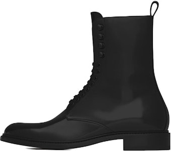 Botas Negras de Cuero con Cordones y Punta Redonda Saint Laurent. 731710AABKM1000 Buy Botas Negras de Cuero con Cordones y Punta Redonda Saint Laurent. 731710AABKM1000