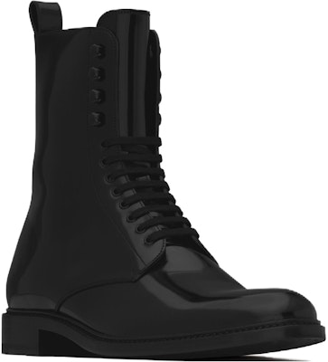 Saint Laurent But Buku Bertali Hujung Bulat Bertapak Hitam 731710AABKM1000 Order Saint Laurent But Buku Bertali Hujung Bulat Bertapak Hitam 731710AABKM1000