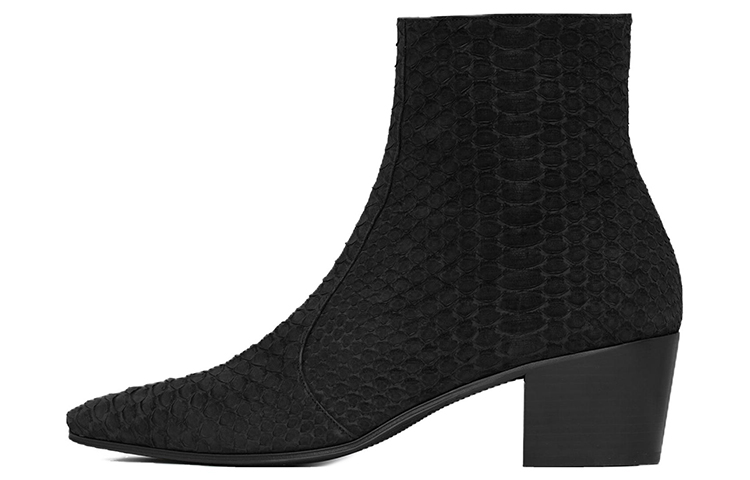 Saint Laurent Leather Pointed Zip Ankle Boots 'Black 6cm' 748880EY1001000