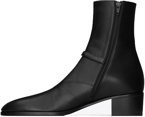Saint Laurent Leather Round-Toe Buckle Ankle Boots 4.5cm 'Black' 755986AACF61000 Buy Saint Laurent Leather Round-Toe Buckle Ankle Boots 4.5cm 'Black' 755986AACF61000