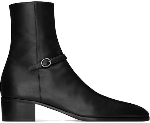 Saint Laurent Sepatu Boot Kulit Hak 4.5cm Warna Hitam 755986AACF61000 Order Saint Laurent Sepatu Boot Kulit Hak 4.5cm Warna Hitam 755986AACF61000