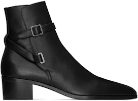 Order Saint Laurent Leather Round Toe Ankle Boots 4.5cm 'Black' 75598225V001000