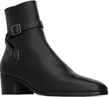 Lookbook Saint Laurent Leather Round Toe Ankle Boots 4.5cm 'Black' 75598225V001000