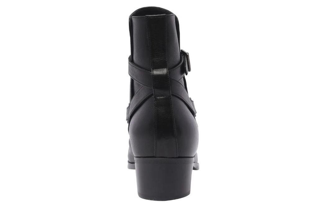 Details for Saint Laurent Leather Round Toe Ankle Boots 4.5cm 'Black' 75598225V001000