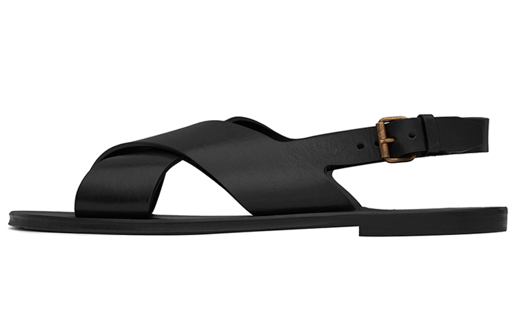 Saint Laurent Leather Sandal 'Black' 73185312K001000