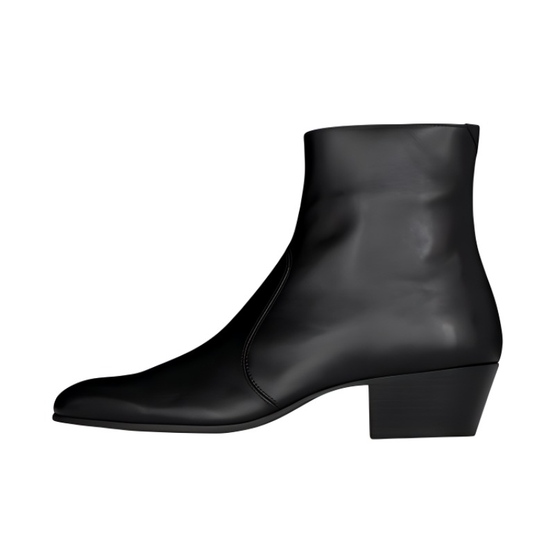 Saint Laurent Leather Zip-Boots 'Black' 6323681YU001000