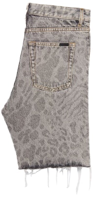 생로랑 레오파드 프린트 프레이드 데님 쇼츠 그레이 638547Y823E7401 Lookbook 생로랑 레오파드 프린트 프레이드 데님 쇼츠 그레이 638547Y823E7401