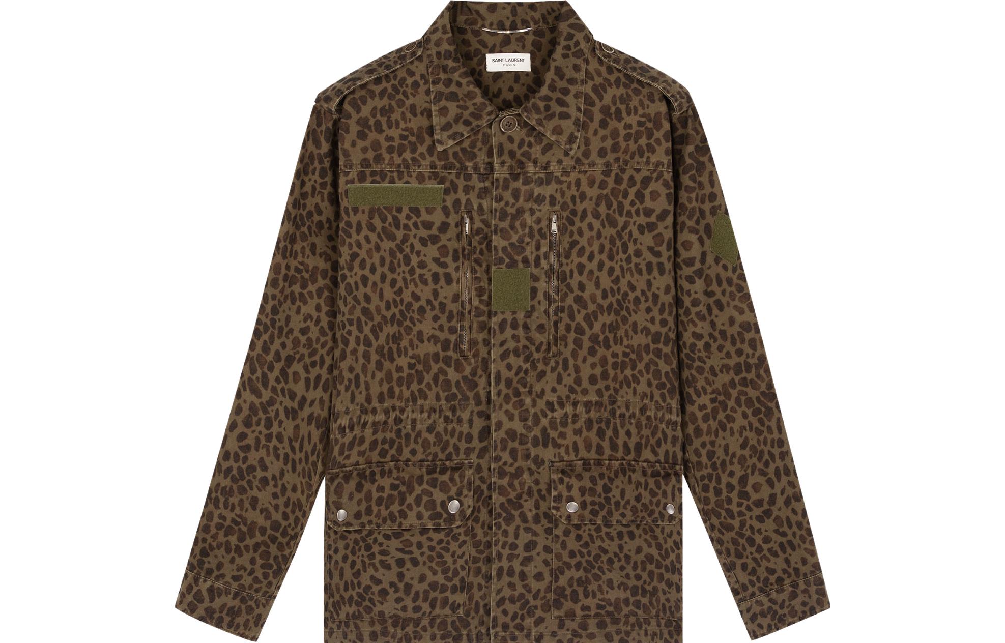 Saint Laurent Leopard Print Jacket with Animal Pattern and Sharp Collar 415939Y37819662