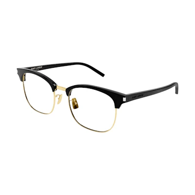 SAINT LAURENT Lettered Temple Square Optical Glasses Black Unisex Couples Frame SL104 F002