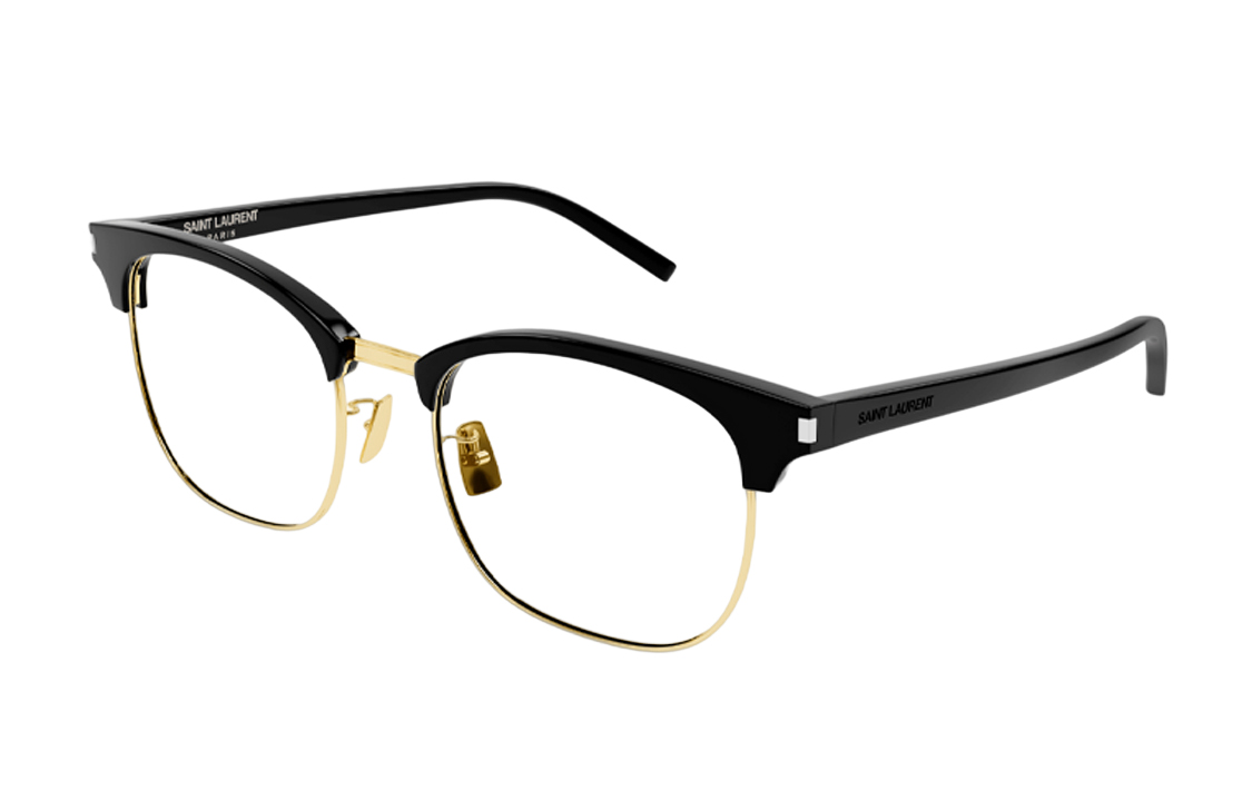 Order SAINT LAURENT Lettered Temple Square Optical Glasses Black Unisex Couples Frame SL104 F002