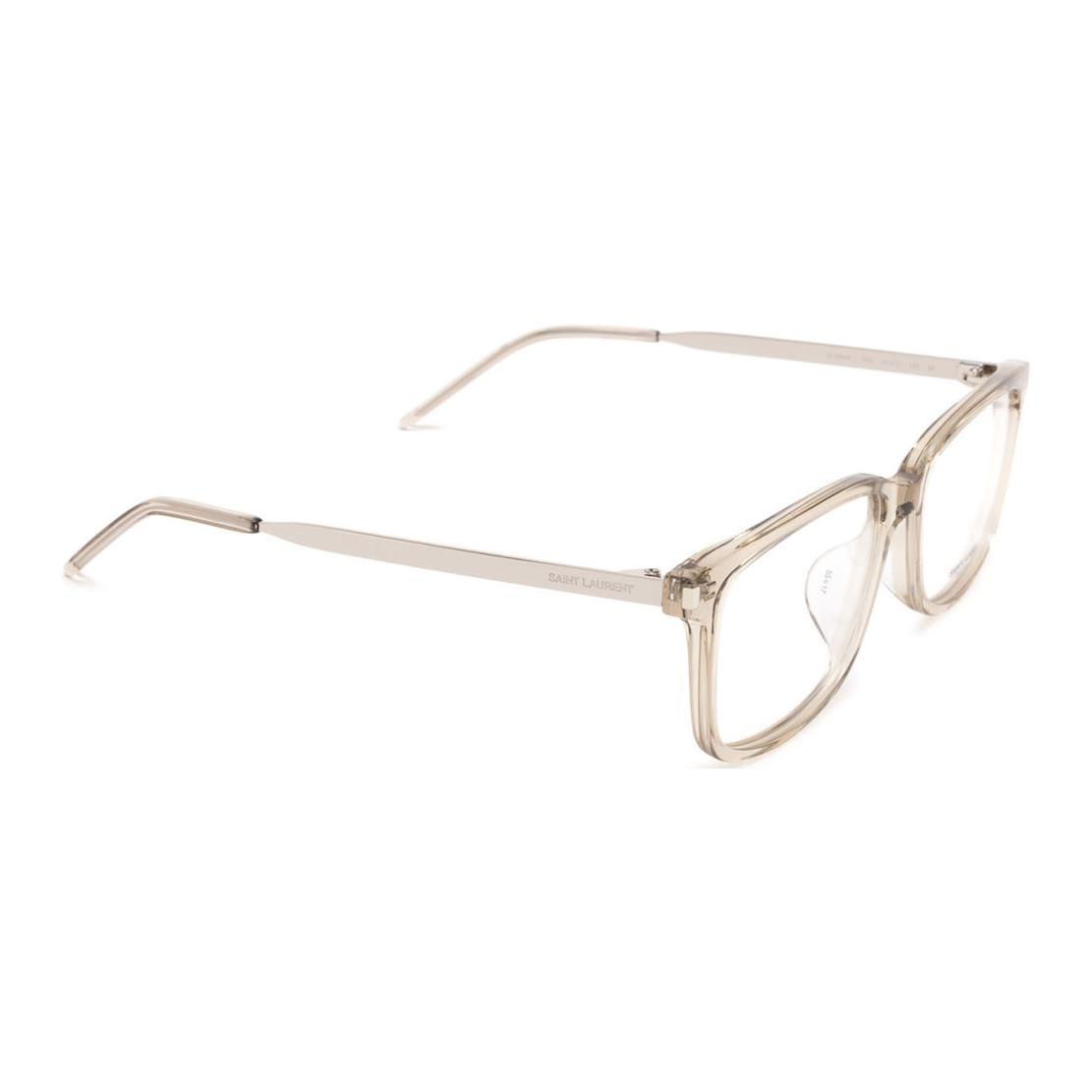 Lookbook SAINT LAURENT Gafas Ópticas Rectangulares de Metal y Acetato Hombre Blanco SL684F