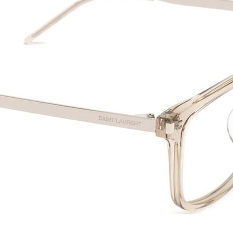 Shop SAINT LAURENT Gafas Ópticas Rectangulares de Metal y Acetato Hombre Blanco SL684F