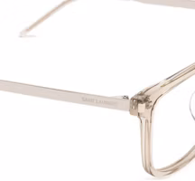 Shop SAINT LAURENT 男士白色金屬醋酸矩形光學眼鏡 SL684F