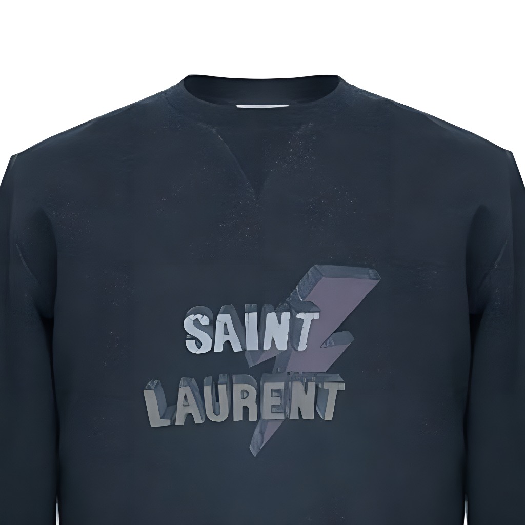 Cheap 생로랑 로고 크루넥 풀오버 스웨트셔츠 남성용 그레이. 500649YB20E1466