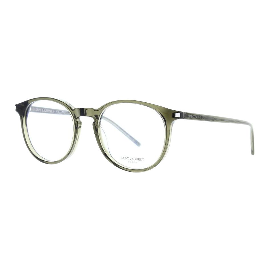 Order SAINT LAURENT Logo Detail Round Plastic Optical Frame Green Unisex Glasses SL106012