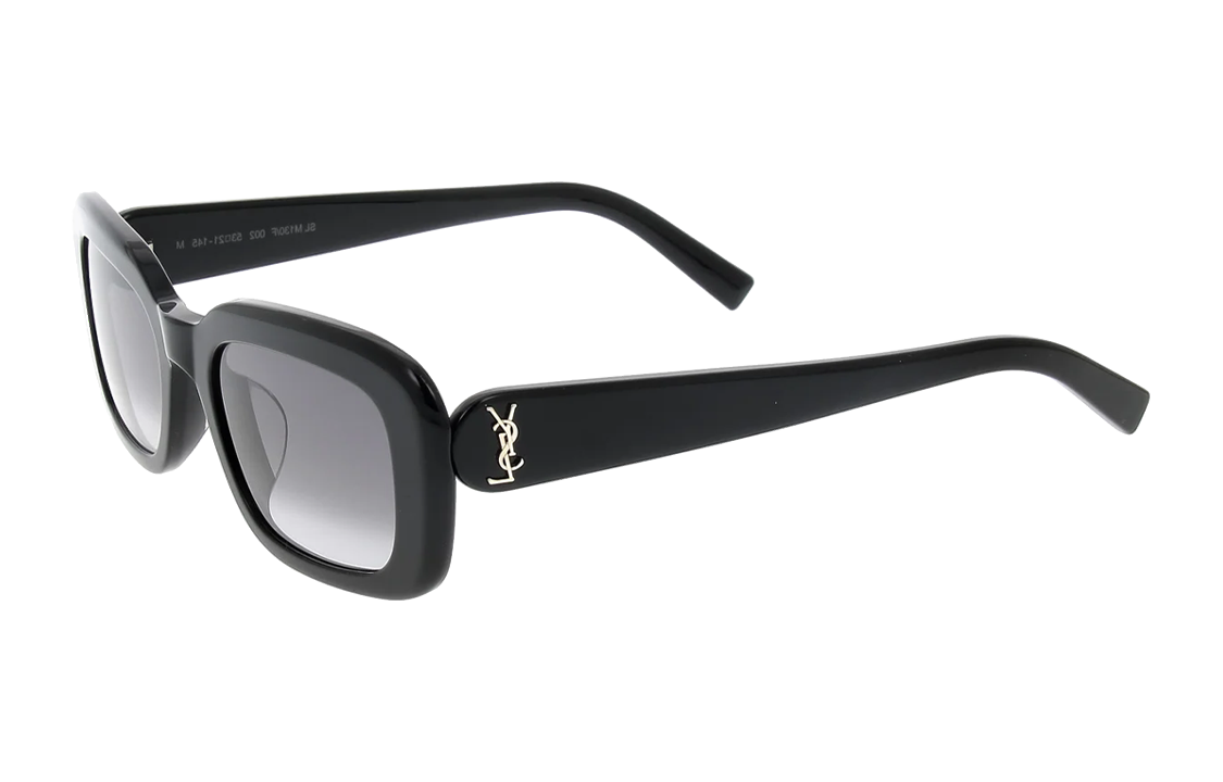 SAINT LAURENT Logo Embellished Acetate Irregular Shape Sunglasses Black Men. SLM130002 圖 2