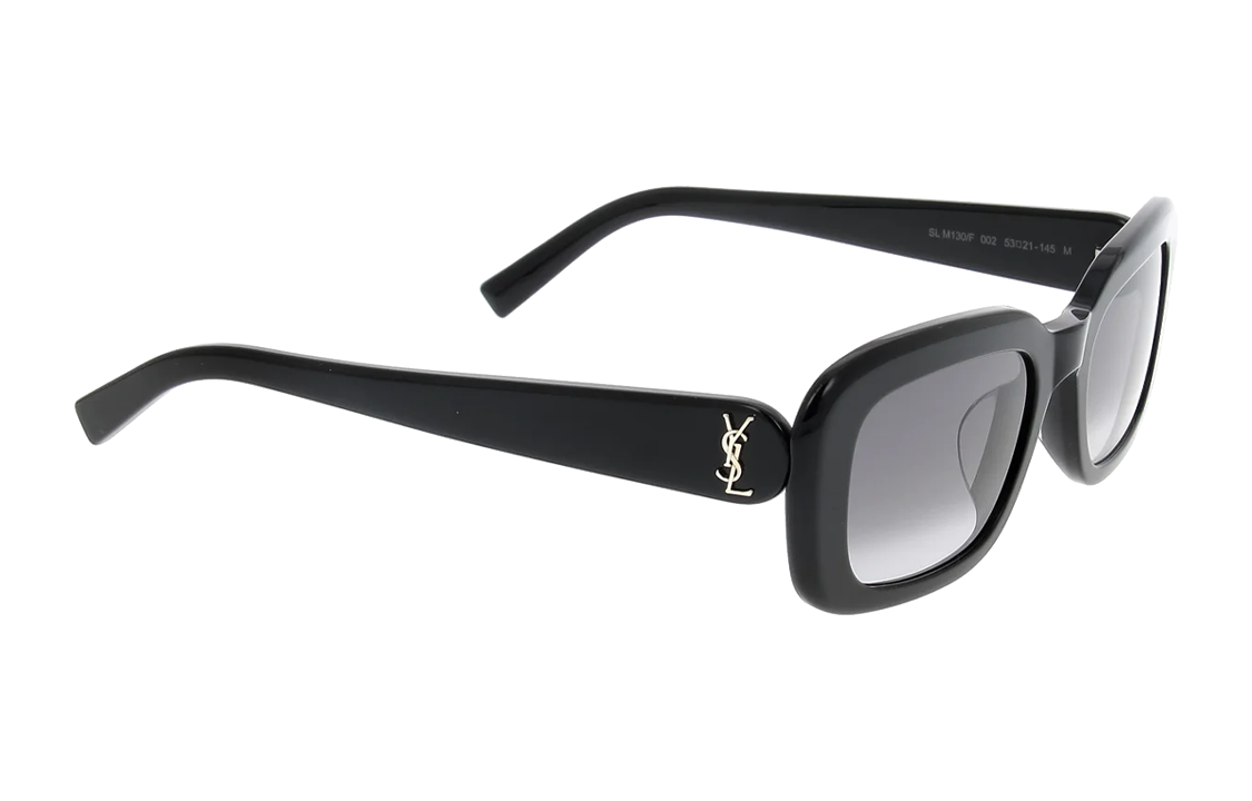 SAINT LAURENT Logo Embellished Acetate Irregular Shape Sunglasses Black Men. SLM130002 圖 4