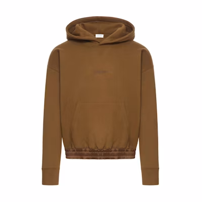 Saint Laurent Logo Embroidered Brown Hoodie Long Sleeve Pullover 773358Y36SW2580