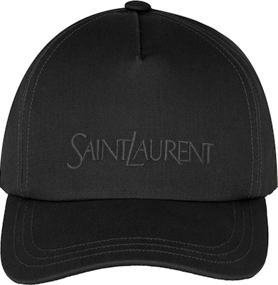 Gorra Ajustable Negra de Algodón-Lino Bordada con Logo SAINT LAURENT. 7780633YP191000 Lookbook Gorra Ajustable Negra de Algodón-Lino Bordada con Logo SAINT LAURENT. 7780633YP191000