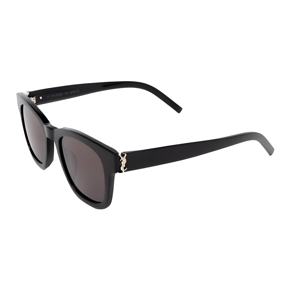 SAINT LAURENT Logo Irregular Acetate Sunglasses Unisex Black SLM124001