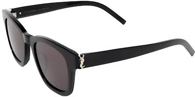 SAINT LAURENT Logo Irregular Acetate Sunglasses Unisex Black SLM124001 SAINT LAURENT Logo Irregular Acetate Sunglasses Unisex Black SLM124001