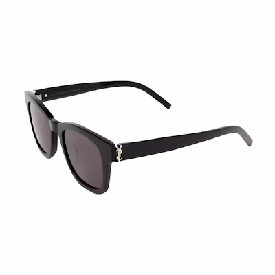 SAINT LAURENT Logo Irregular Acetate Sunglasses Unisex Black SLM124001