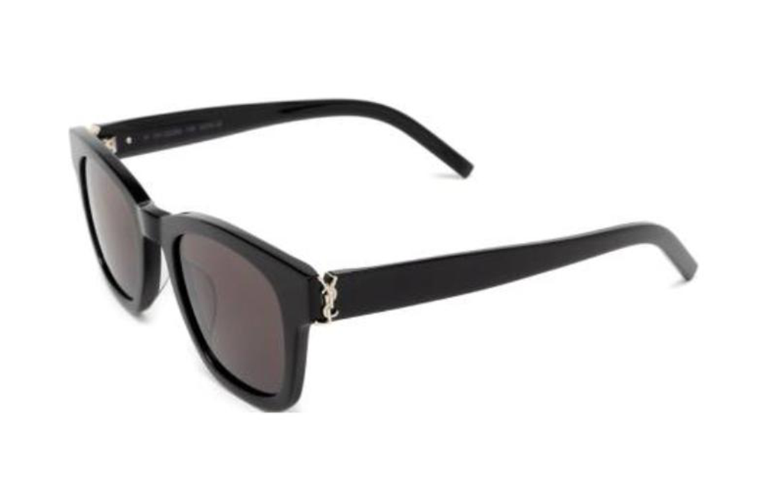 SAINT LAURENT Logo Irregular Acetate Sunglasses Unisex Black SLM124001 圖 2