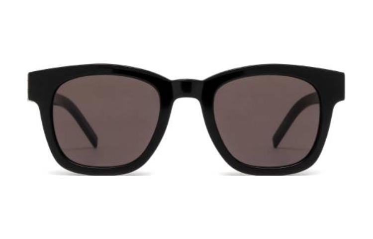 SAINT LAURENT Logo Irregular Acetate Sunglasses Unisex Black SLM124001 圖 4